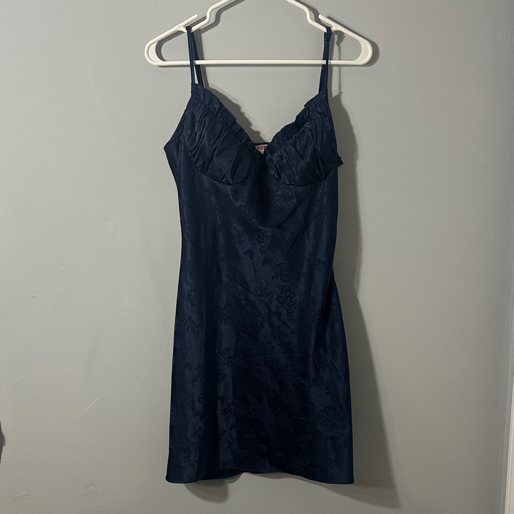 Lottie Moss Elegant Navy Blue Mini Dress